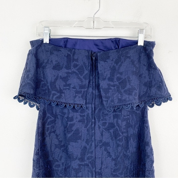 NWT PS The Label Navy Blue Scallop Hem Lace Strapless Dress Sz S - Picture 5 of 11